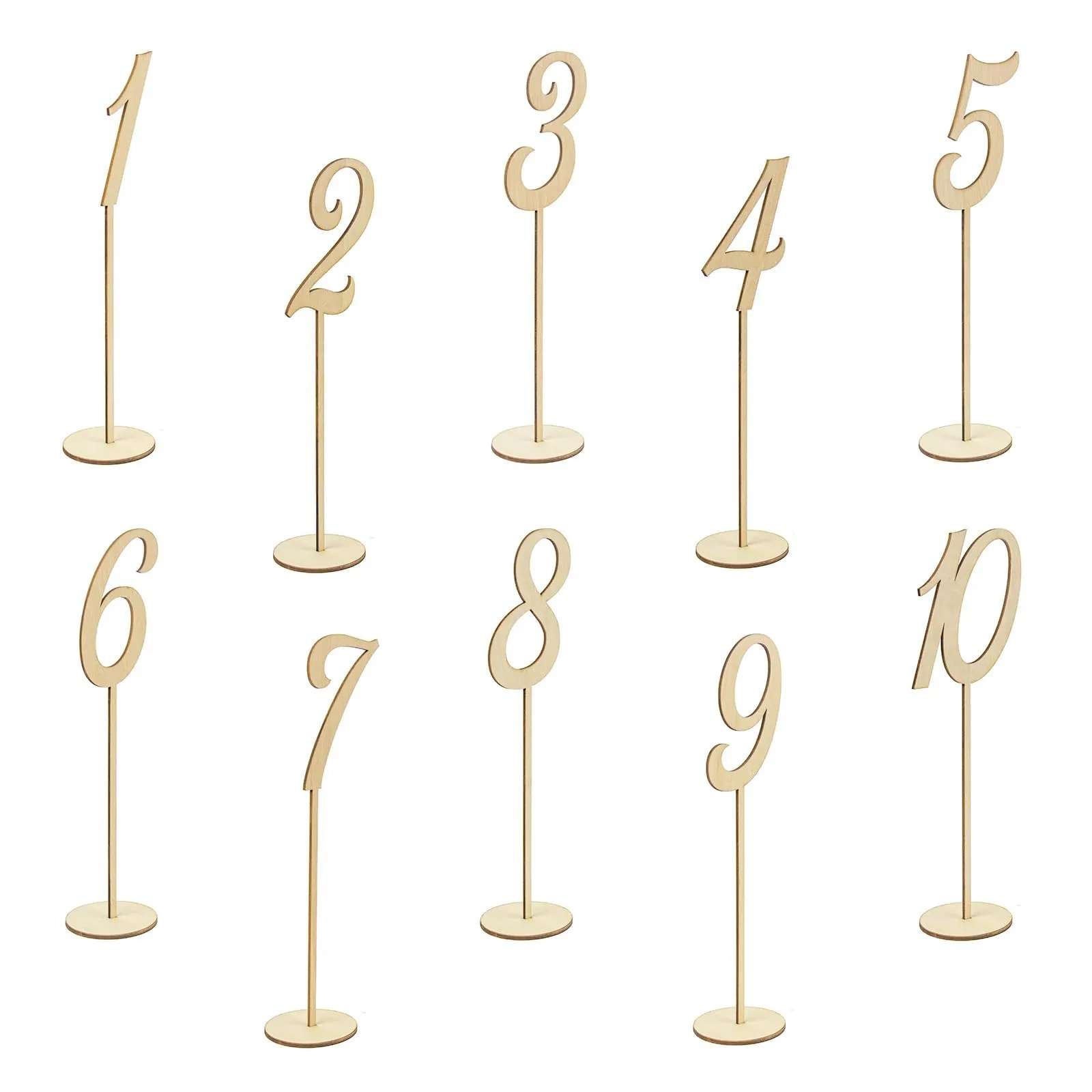Wooden Table Number Signs Boxwood Digital Table Numbers With Base For Wedding Party Home Decor Modern Minimalist