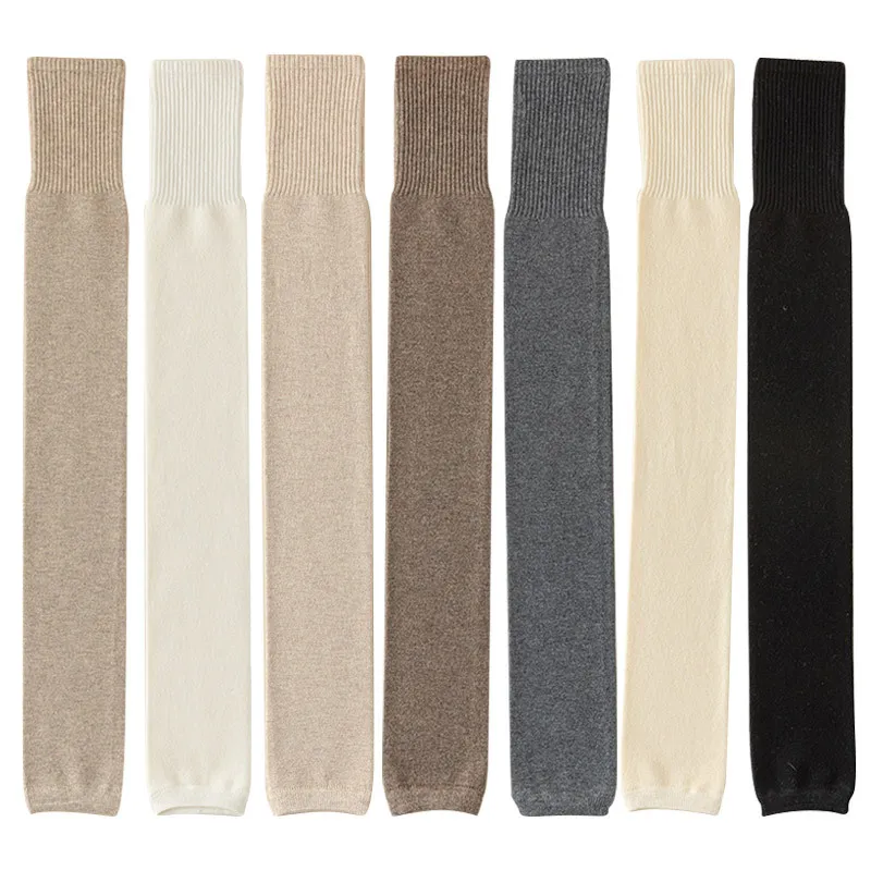 Women Winter Warm Cashmere Leg Warmers Extra Long Thigh High Over The Knee Ribbed Socks