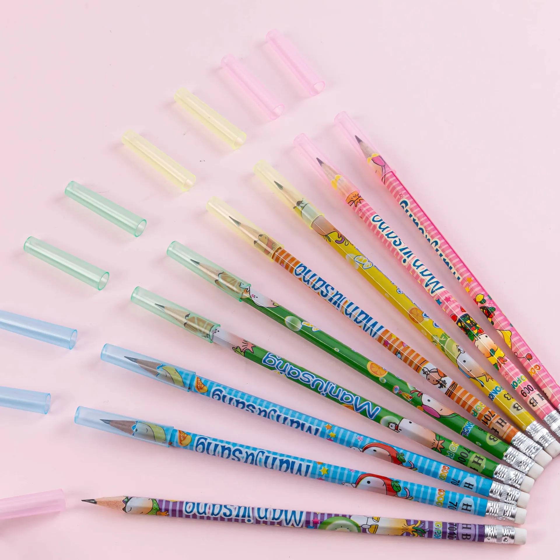 Transparent Plastic Pencil Caps Pencil Grips Mini Pencil Sharpeners Stationery Protection Accessories For Students