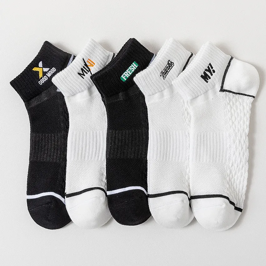 Hombres Casual Deporte Calcetines Cortos Transpirable Malla Algodón Calcetines Verano Absorbe Humedad Diario