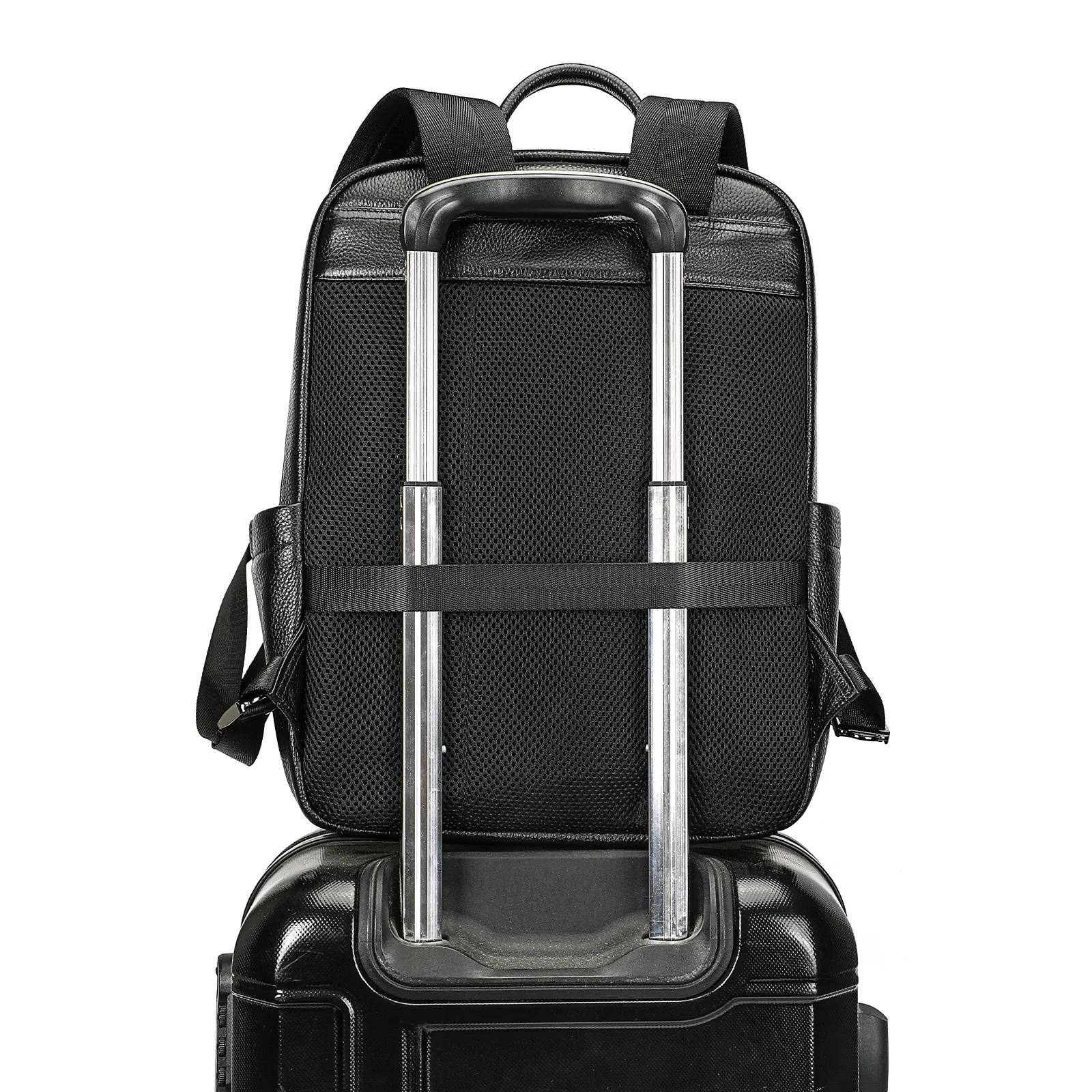 Sac à Dos en Cuir Véritable pour Hommes Affaires Grande Capacité Voyage Ordinateur Sac Casual Couche Supérieure Cuir de Vachette