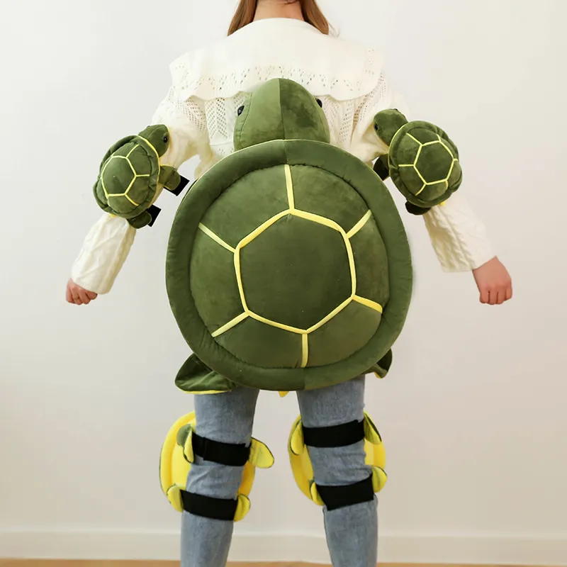 Bambini Sci Anti Caduta Tartaruga Set Dispositivi di Protezione Peluche Ispessito Imbottitura Fianchi Ginocchiere Sport all'Aperto