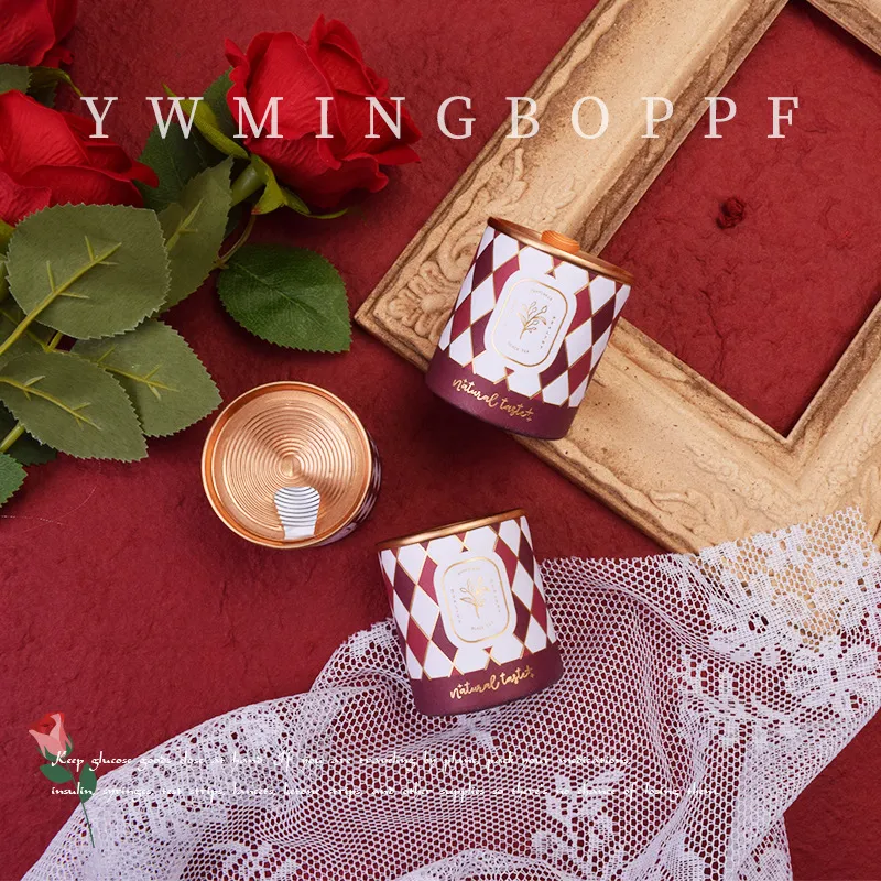 Wedding Party Favors Canned Tea Gift Box Portable Round Metal Storage Container For Wedding Celebration