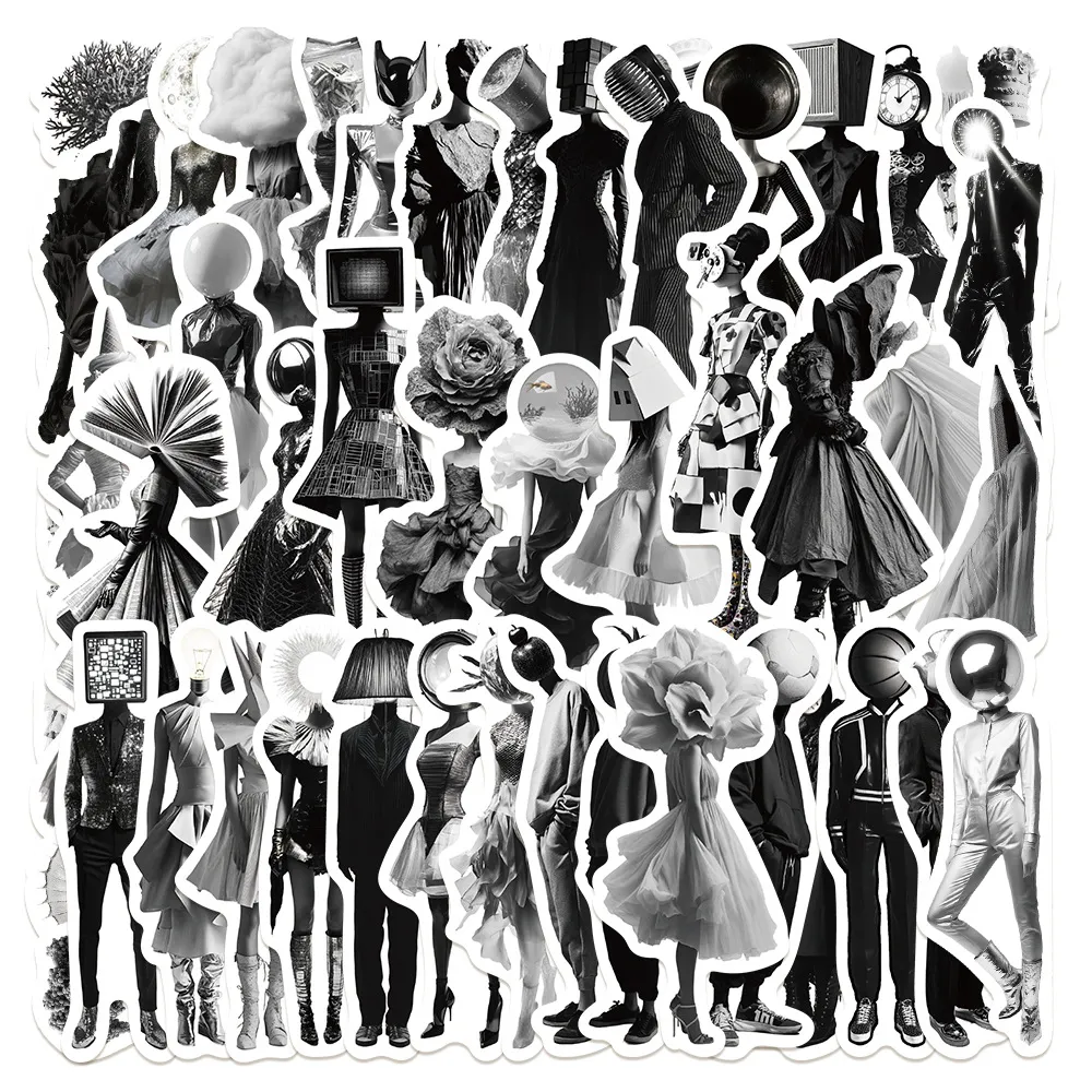 Minimalistische Surrealisme Fotografie Monochroom Stickers Waterdicht DIY Creatieve Stickers Voor Bagage Dagboek Notitieboek Kunst