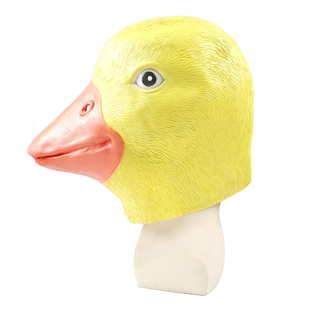 Halloween Funny Animal Yellow Duck Latex Mask Cosplay Party Headgear Masquerade Costume Prop
