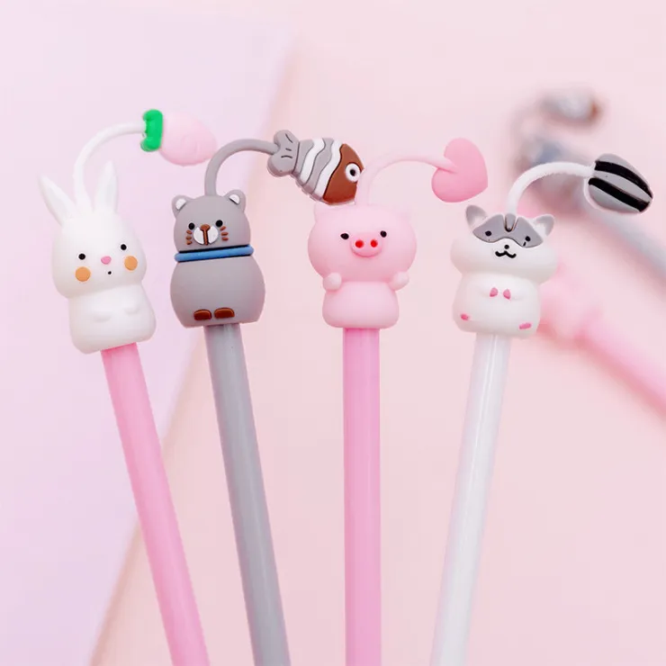 Cute Cartoon Animal Gel Pen Office School Writing Supplies Black Ink Cute Design Student Stationery