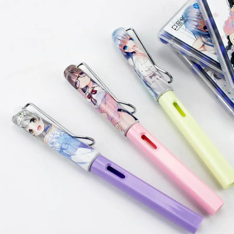 Cute Creative Girl Fountain Pen Liquid Rollerball Pen With Replaceable Ink Sacs Student Learning Writing Stationery
