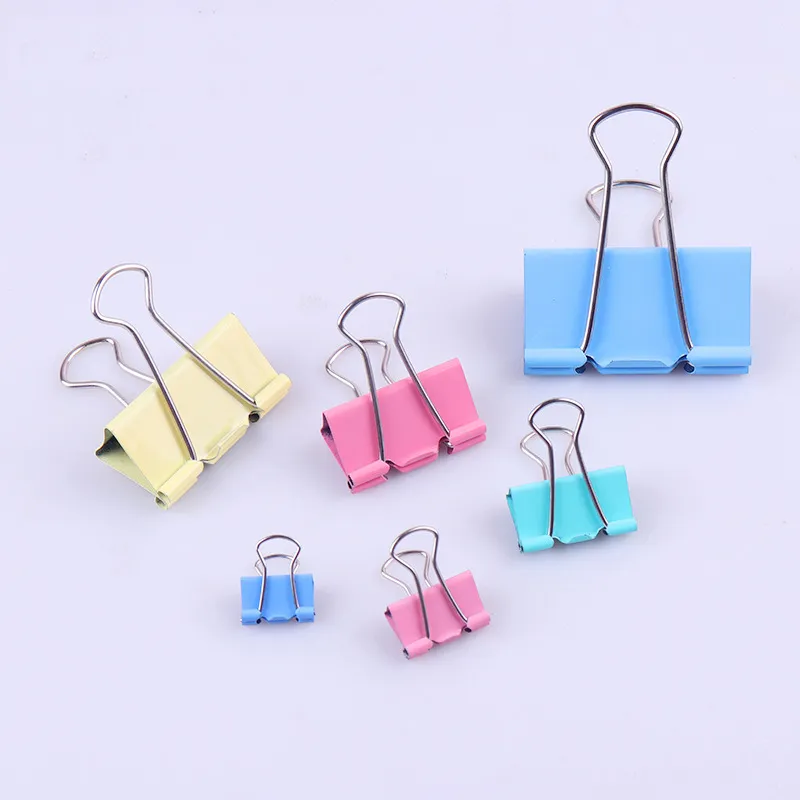 Colorful Metal Binder Clips Small Paper Clamps Assorted Color Document Clips For Office School Stationery
