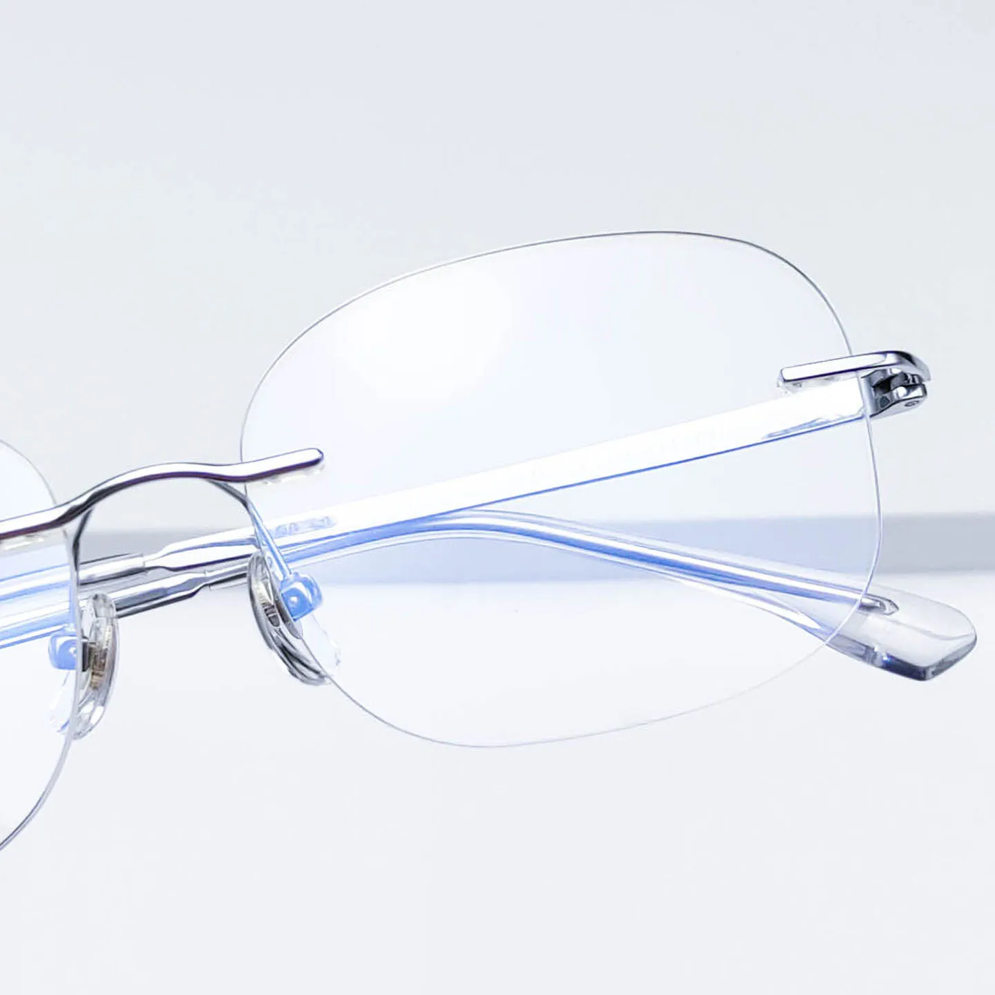 Monture de Lunettes Sans Monture en Titane Pur Grande Lunette en Métal Taille Diamant Unisexe Lunettes Optiques