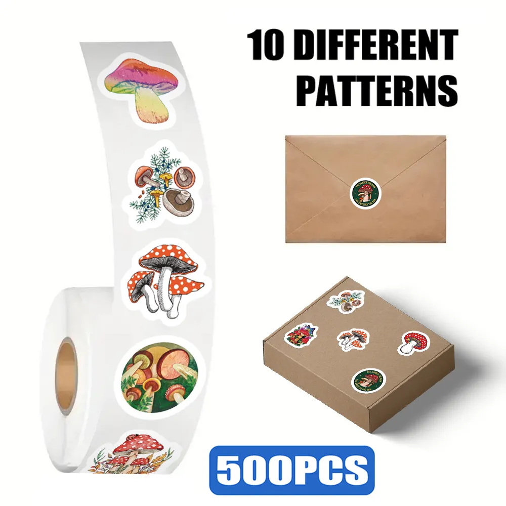 Paddenstoel Rol Stickers Leuke Decoratieve Zelfklevend Tape Voor Dagboek Scrapbooking Planner Ambacht Briefpapier Benodigdheden