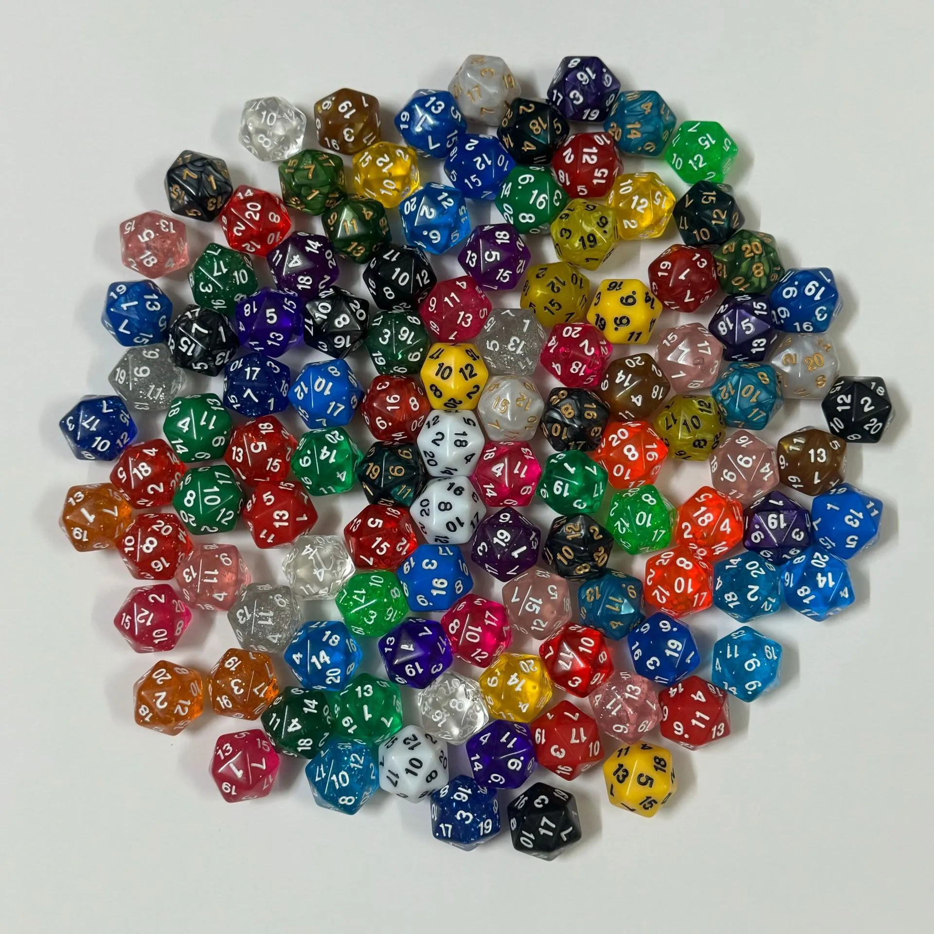 Zwanzigseitige Würfel D20 Polyedrische Würfel Acryl Spielwürfel Für DND RPG Tabletop Gaming Mathematik Lernzubehör Bunt Gemischt