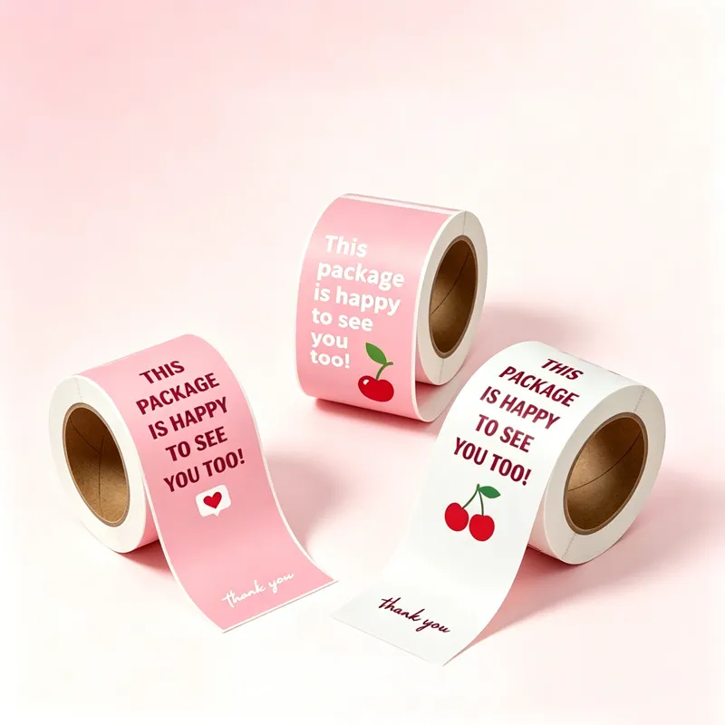 Rotolo di Adesivi di Sigillatura Adesivi Rosa Ciliegia Cuore Slogan Inglese Adesivi Grazie Per Decorazione Imballaggio Regalo