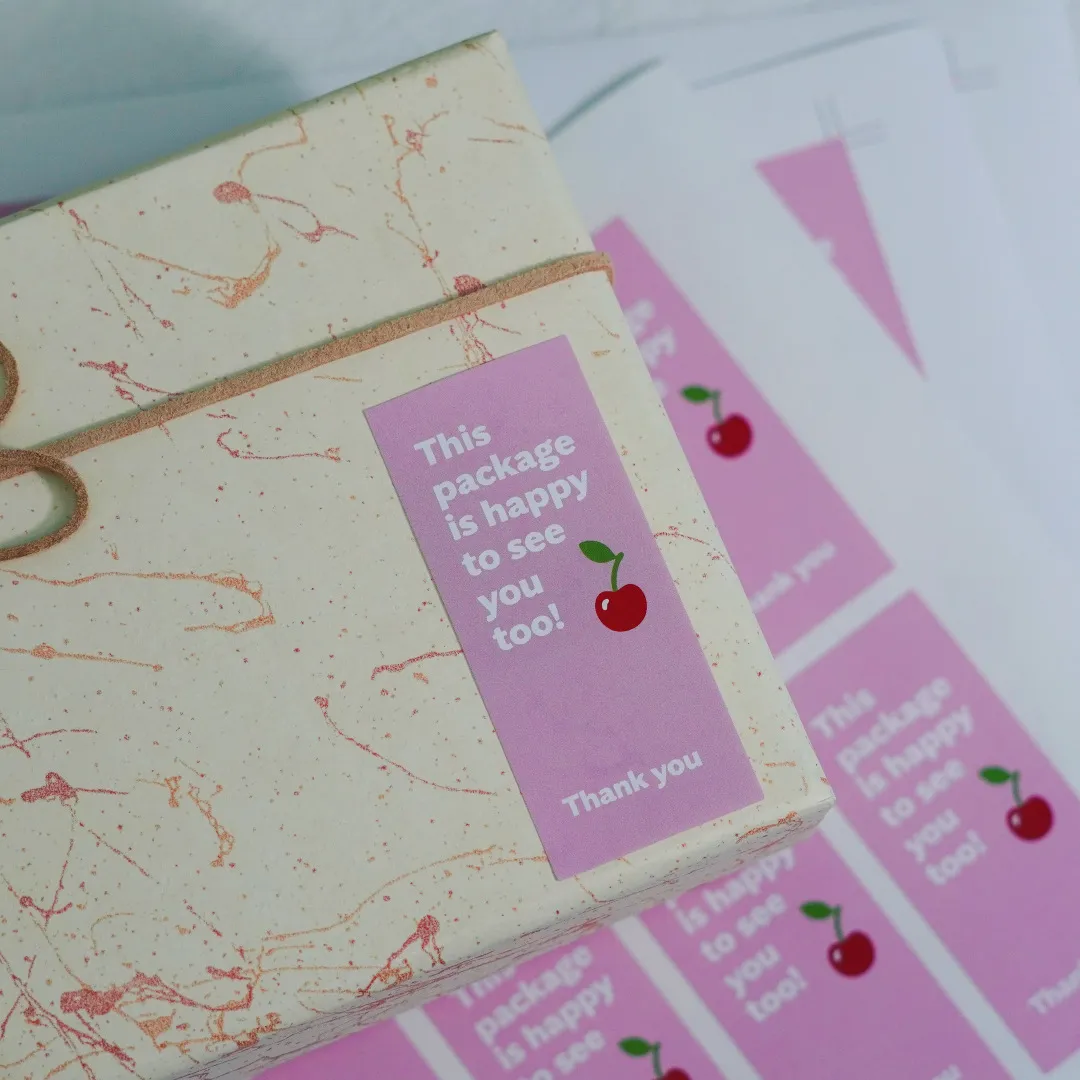 Adesivi Di Ringraziamento Rosa Decorativi Motivo Ciliegia Rettangolo Etichette Di Sigillatura Per Confezioni Regalo E Sacchetti Da Forno