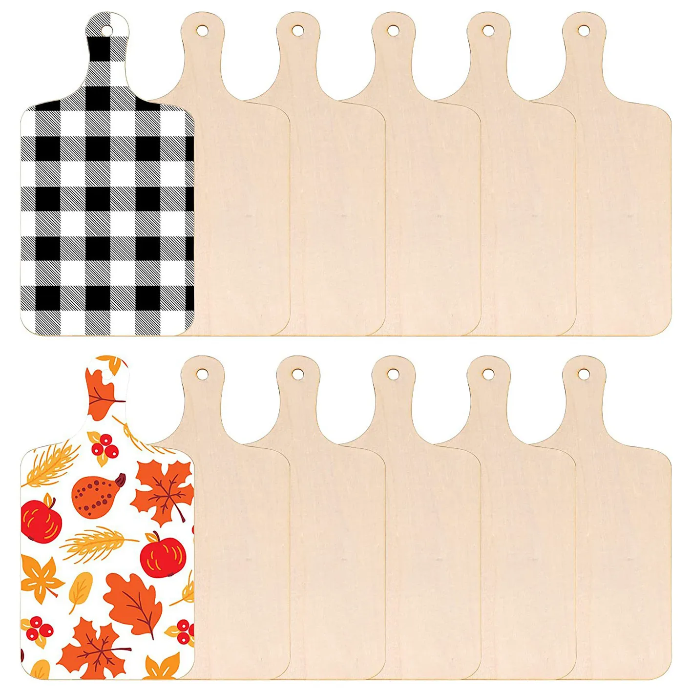 Mini Tabla de Cortar de Madera con Mango DIY Tablero de Comida de Madera Sin Terminar en Blanco para Cocina Decoración Pintura Manualidades