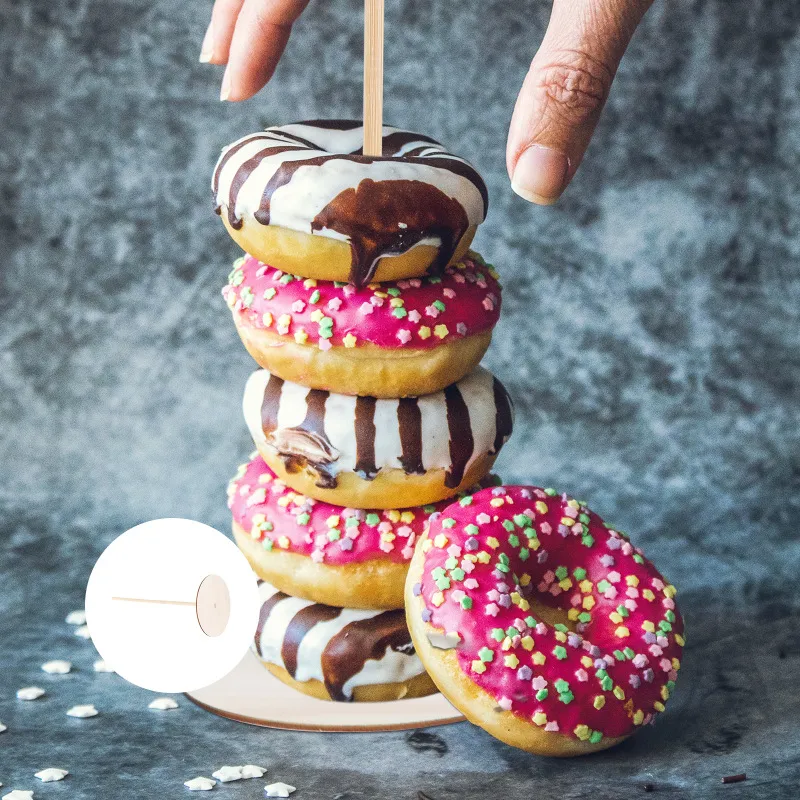 Support Mural en Bois pour Donut Présentoir Amovible Multiforme pour Décoration de Table de Fête de Mariage et d'Anniversaire