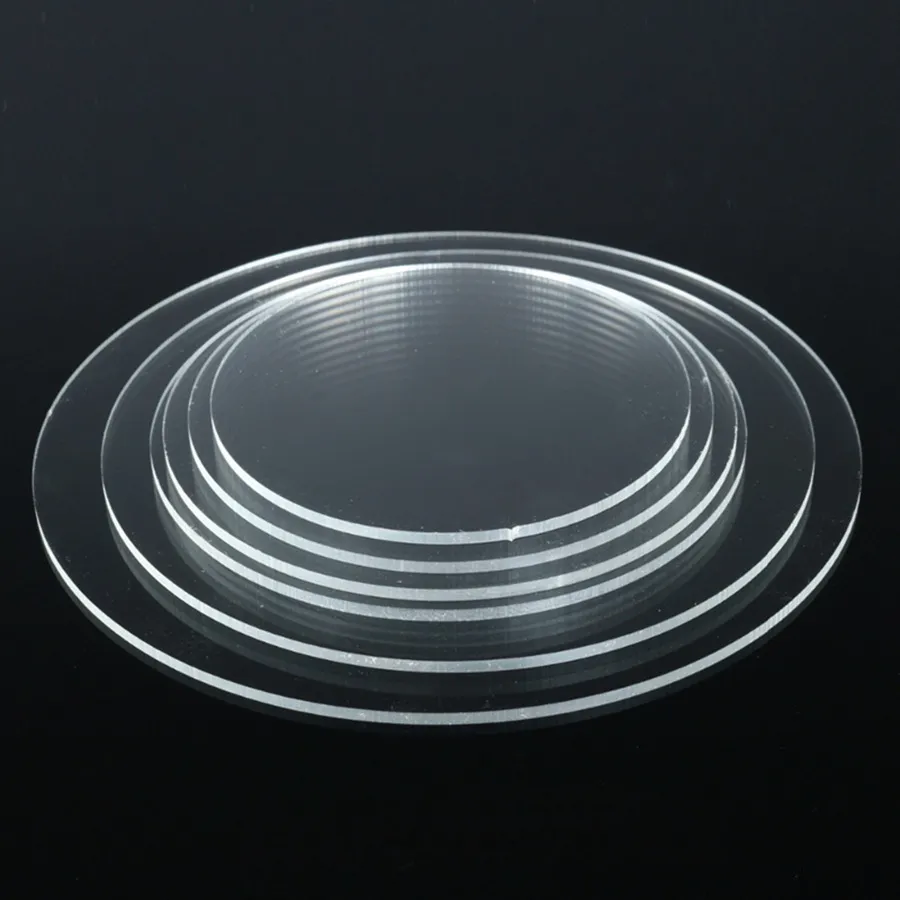 Support à Gâteau en Acrylique Transparent Plateau d'Affichage Circulaire Transparent Base d'Ornement DIY pour Fête de Mariage