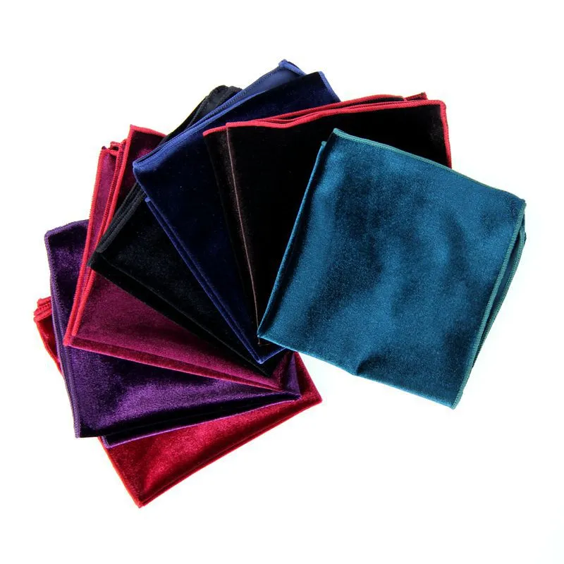 Pañuelo de Bolsillo de Terciopelo para Hombre Color Sólido Formal Esmoquin Pañuelo Boda Fiesta Noche Accesorio