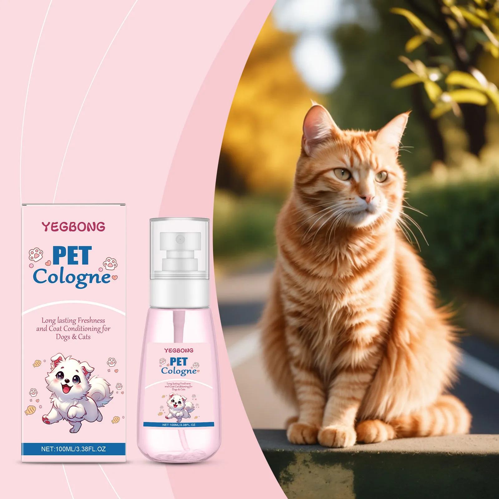 Spray Desodorante para Mascotas Portátil Eliminador de Olores para Perros y Gatos Fragancia Fresca Duradera
