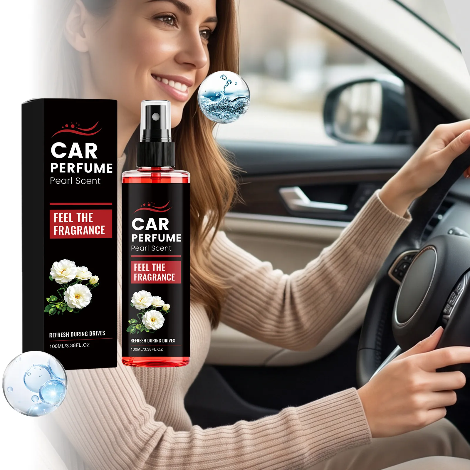 Profumo per Auto al Profumo di Perla Deodorante per Ambienti a Lunga Durata Flacone Spray per Interni Auto Fragranza