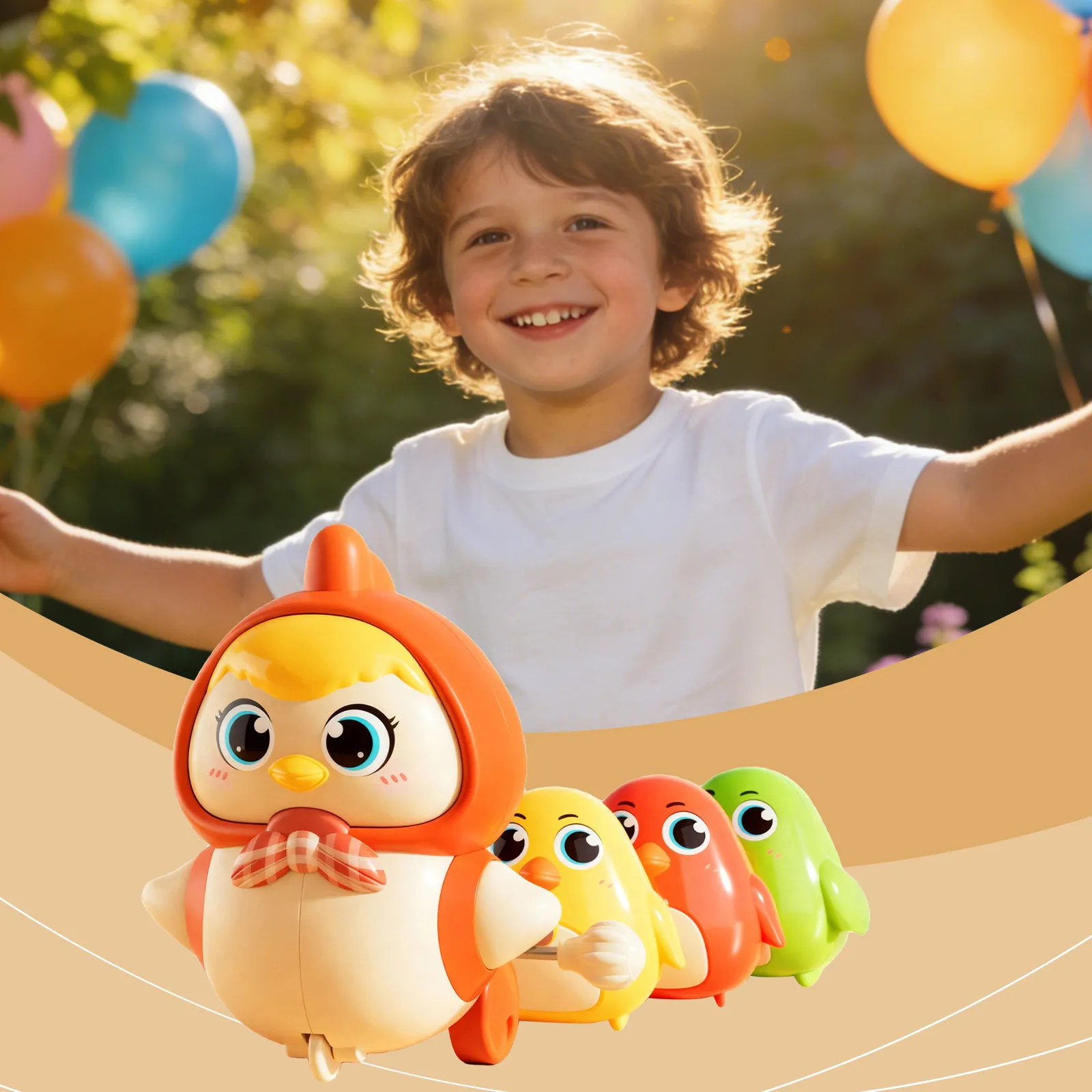 Juego de Juguete de Pollo Caminante de Cuerda para Bebé Plástico Mamá Linda y Pollitos Juguete Educativo Interactivo