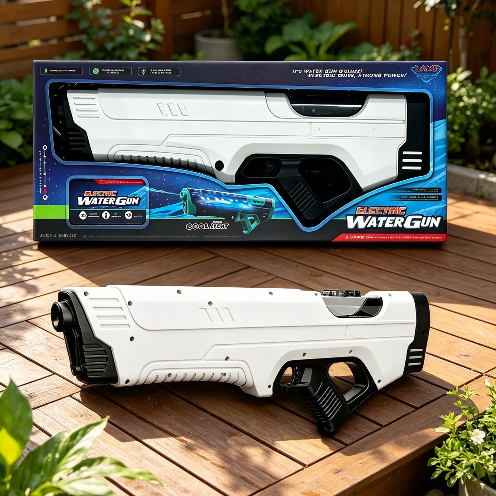 Electric Water Gun Powerful Water Spraying Cool Lighting Modern ABS Toy For Outdoor Summer Party Entertainment