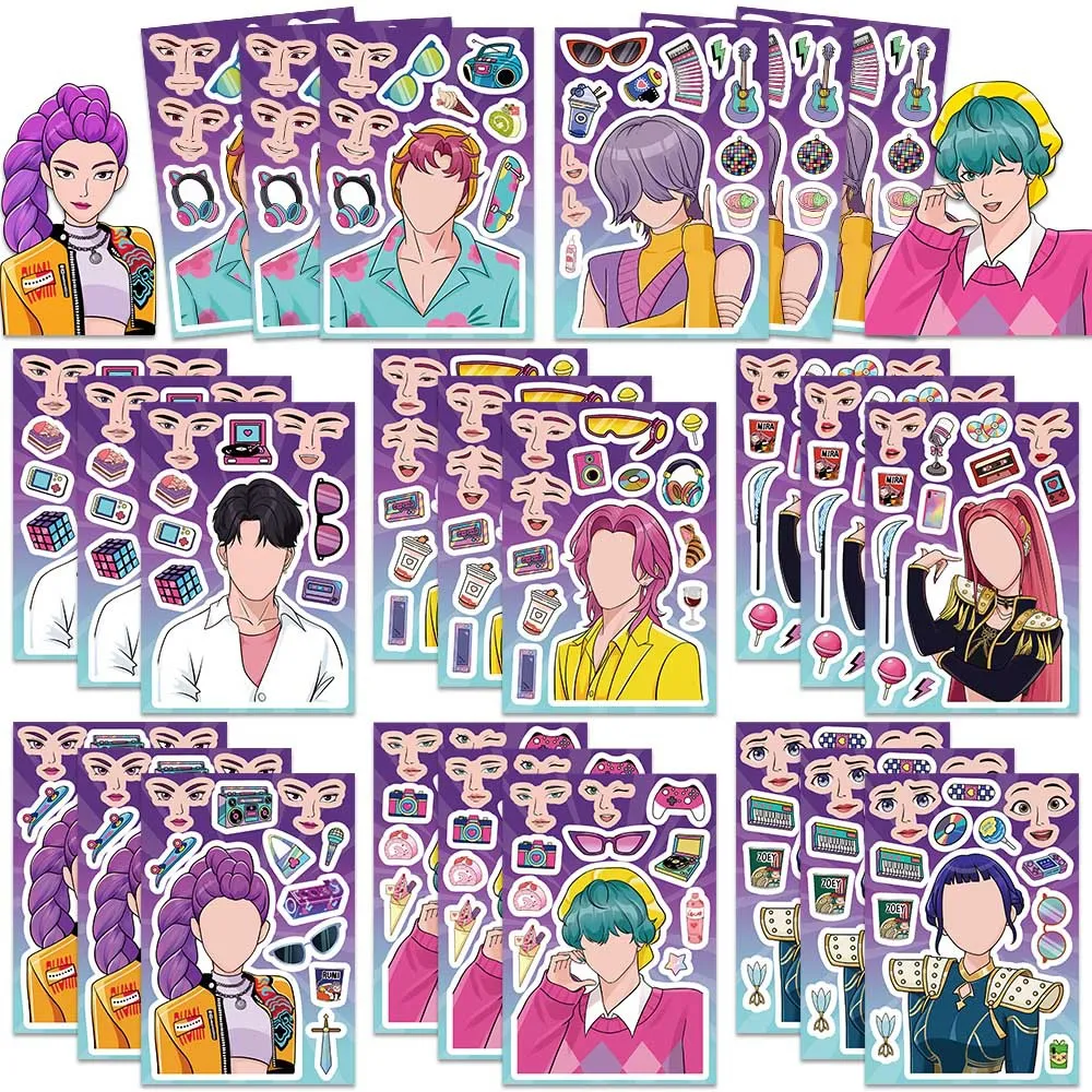 K Pop Demon Hunter Theme Waterproof Vinyl Stickers Set DIY Cute Graffiti Decals For Skateboard Guitar Luggage Laptop