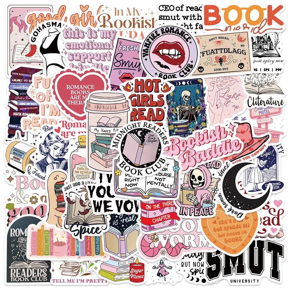 Lesethema Wasserdichte Vinyl Aufkleber Ästhetische Buchliebhaber Aufkleber Für Laptop Gepäck Helm DIY Scrapbooking Kunst Handwerk