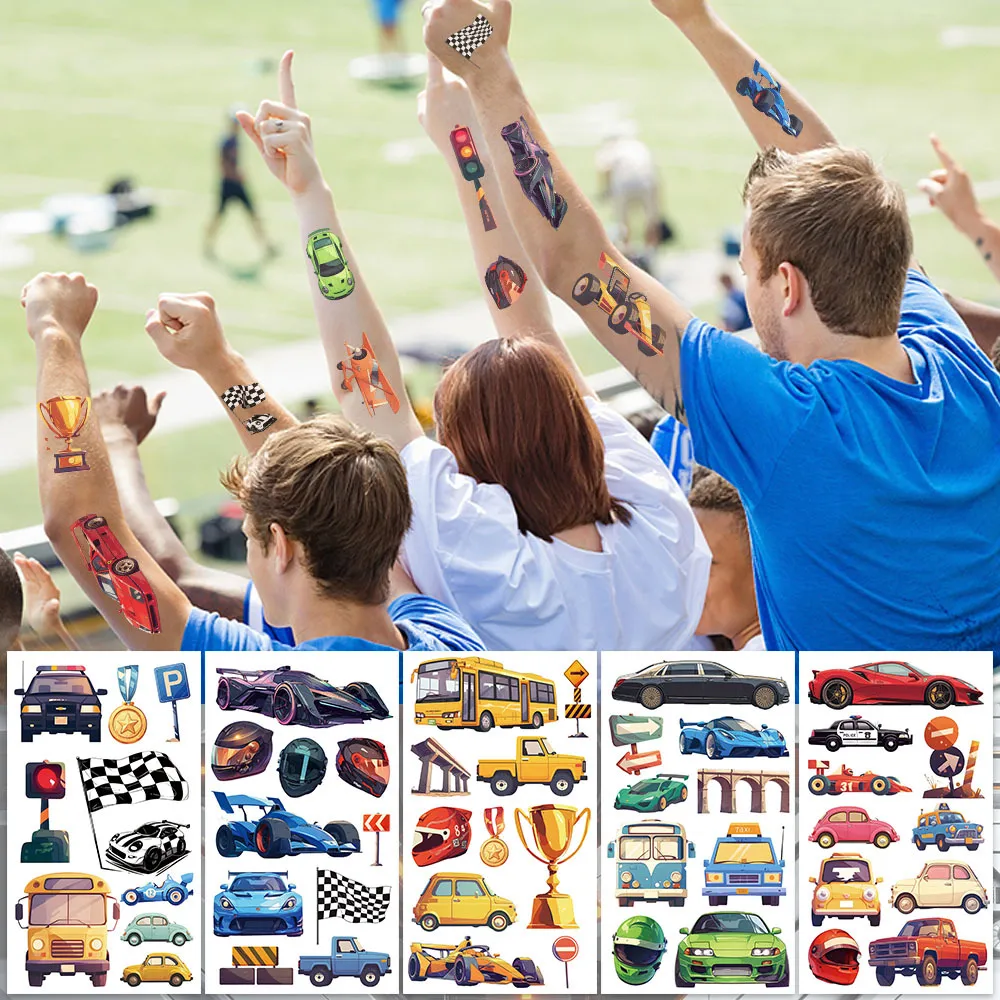 JDM Racing Wasserdichte Temporäre Tattoo Sticker Kinder Jungen Partygeschenke Cartoon Auto Aufkleber Body Art