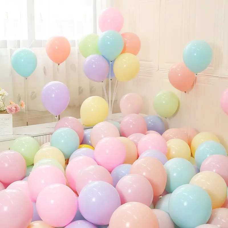 Ballons en Latex Macaron Épaissis Ensemble de Ballons Colorés Pour Décoration de Fête d'Anniversaire de Mariage de Saint-Valentin