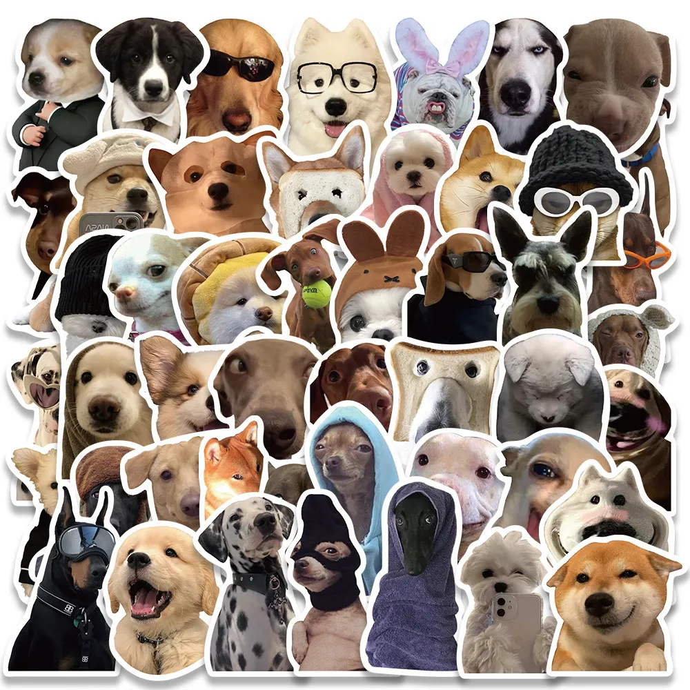 Cute Dog Meme Stickers Waterproof PVC Graffiti Decals For Laptop Phone Water Bottle Luggage Aesthetic Art