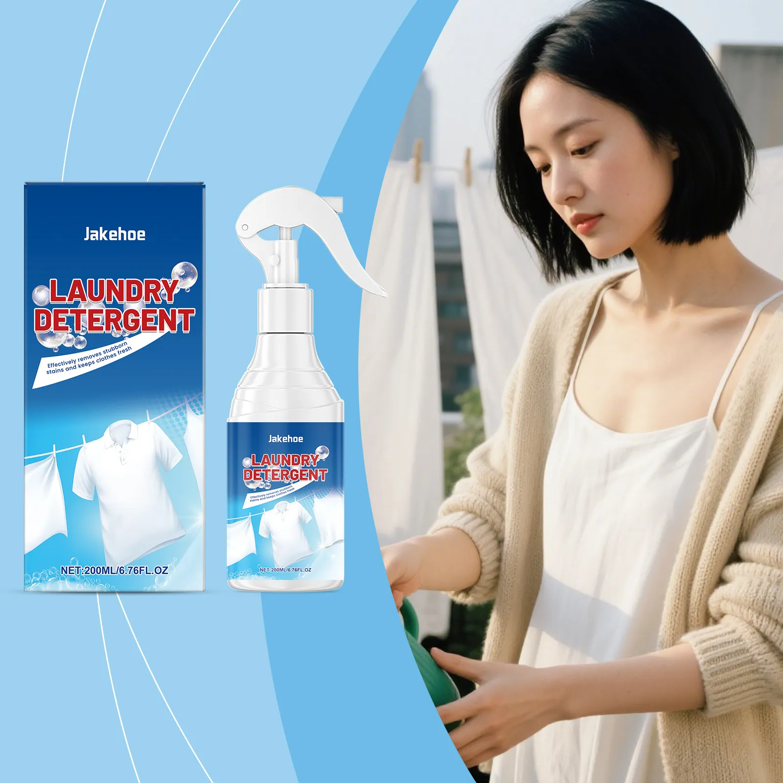 JAKEHOE Spray DétACHANT pour Linge Décontamination Puissante Nettoyant Textile Formule Douce Soin Fraîcheur