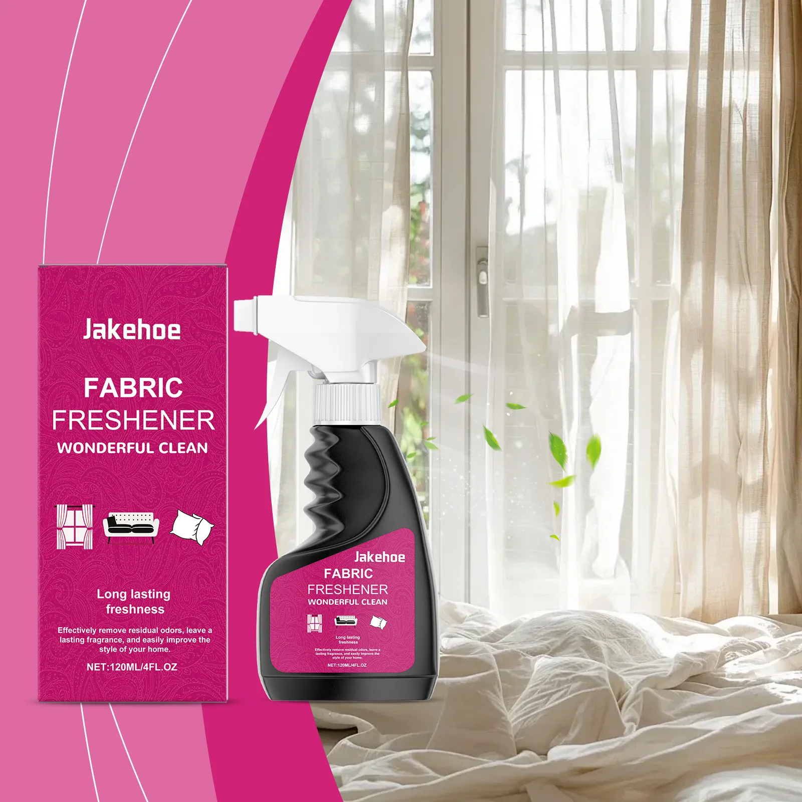 JAKEHOE Fabric Freshener Spray Long Lasting Fragrance Air Freshener Odor Eliminator For Home Hotel