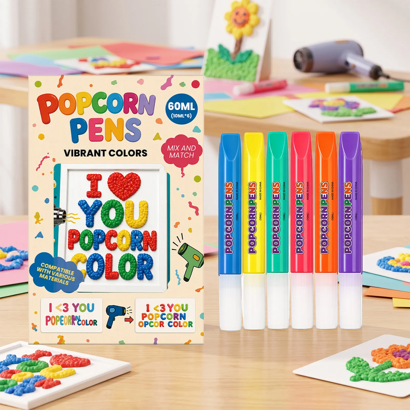 Kinderen DIY Popcorn Pennen 3D Puff Verf Pennen Magische Aquarel Pennen Meerkleurige Tekening Graffiti Pennen Kunsthandwerk