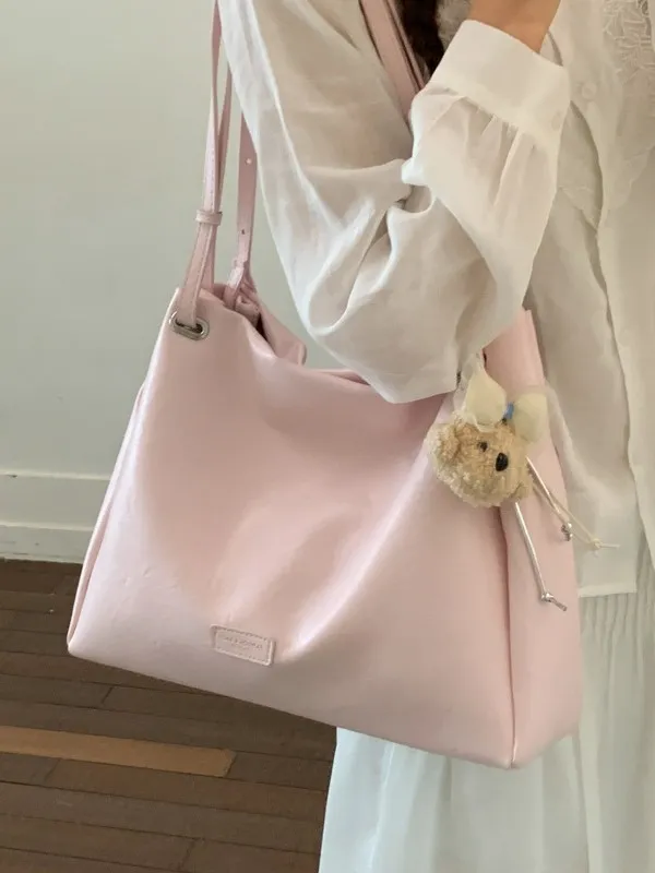 Grand Sac Tote en PU pour Femmes Tout Match Sac à Main Bandoulière en Cuir Souple Avec Double Bandoulière Fermoir Magnétique Pour Navette Quotidien Décontracté