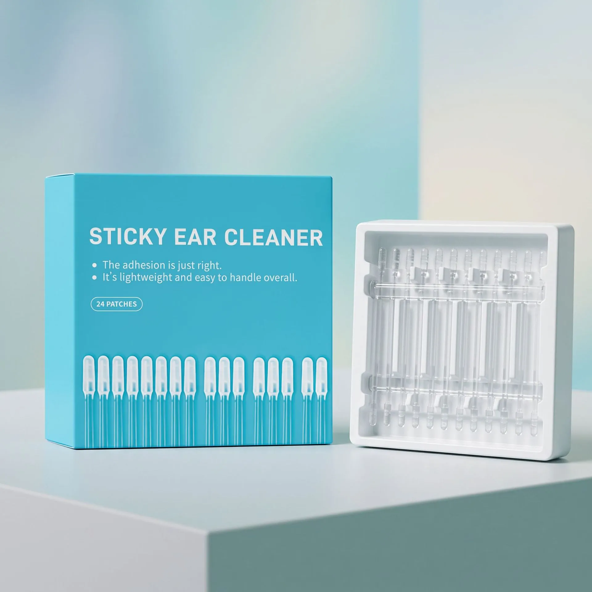 Portable Sticky Ear Cleaner Tool Safe Soft Silicone Ear Wax Removal Stick with Patches Daily Ear Hygiene Care Kit