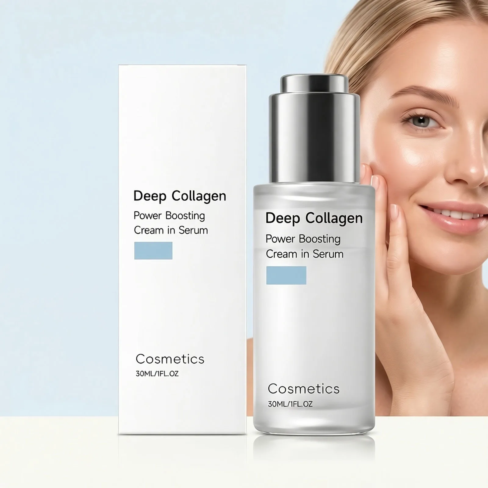 Deep Collagen Power Boosting Face Serum Hydrating And Anti Aging Facial Essence Daily Moisturizing Skincare Treatment