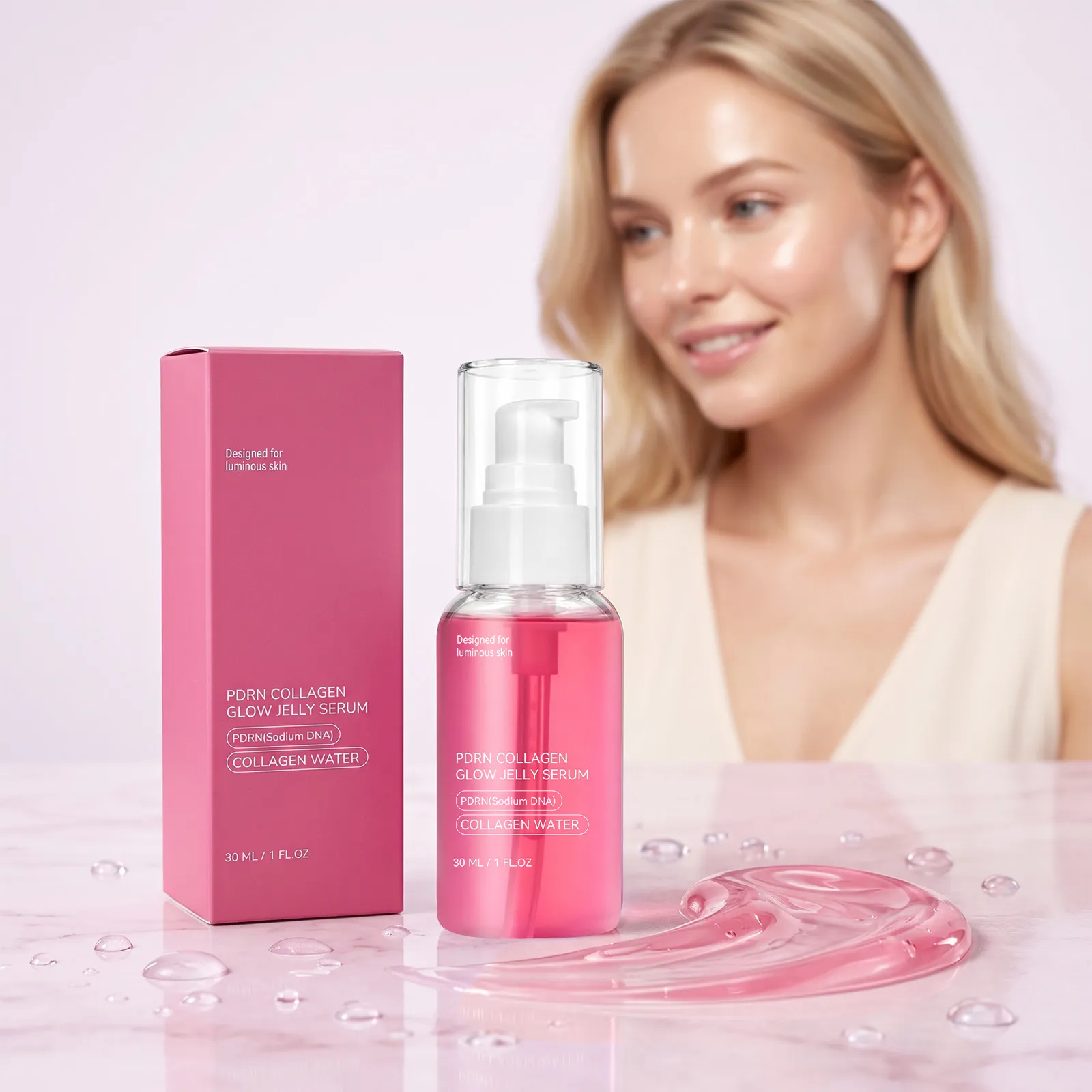 PDRN Collagen Glow Jelly Serum Moisturizing Hydrating Brightening Facial Serum Skin Care