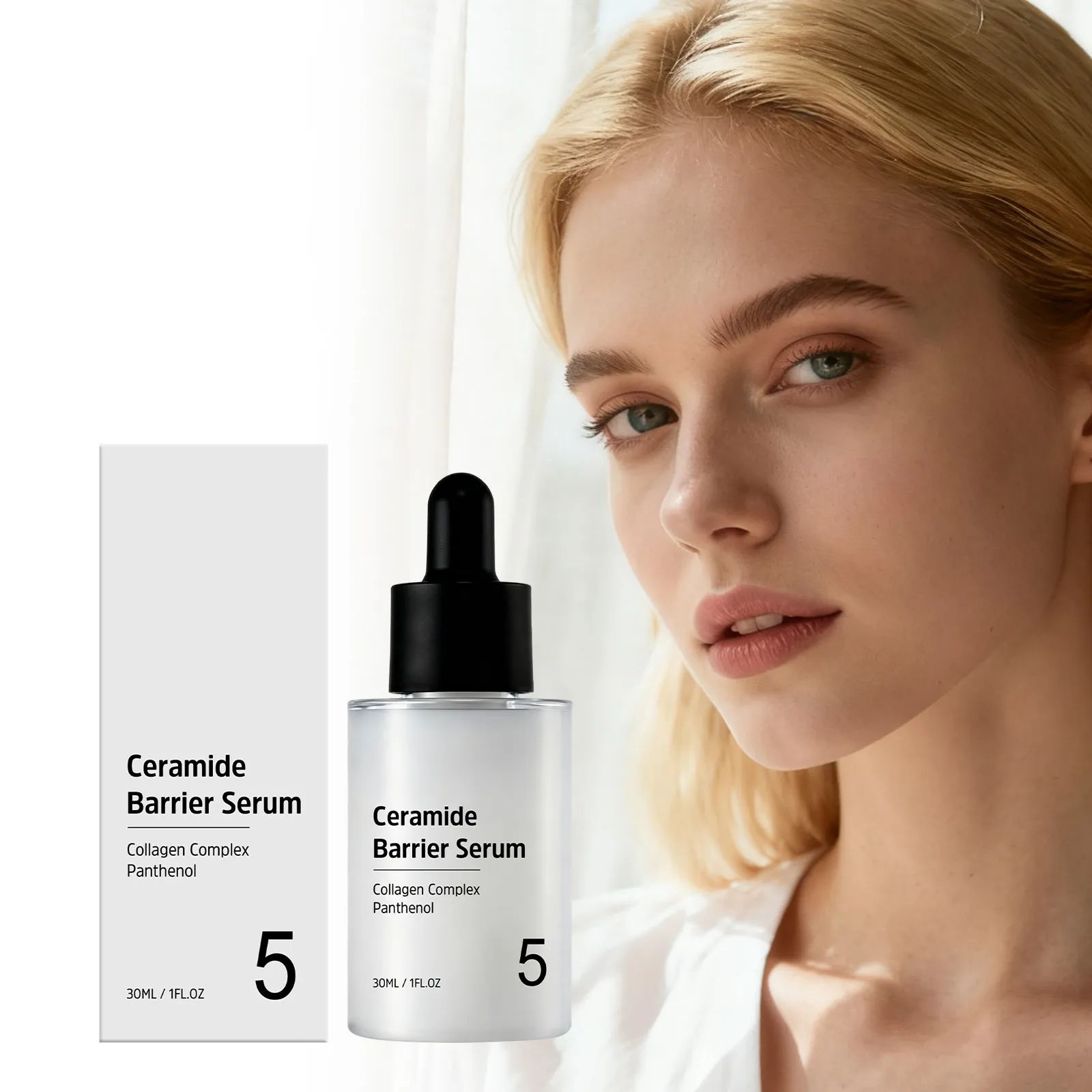 Ceramid Barriere Gesichts Hautpflege Serum Mit Kollagen Komplex Und Panthenol Feuchtigkeitsspendendes Gesichts Serum