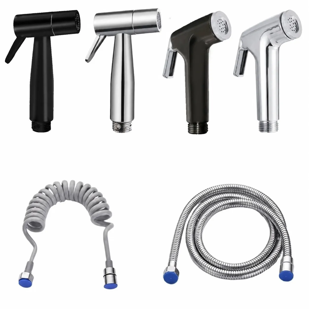 ABS Plastic Bidet Sprayer Toilet Cleaning Handheld Sprayer Hose Bracket Bathroom Shower Head Set