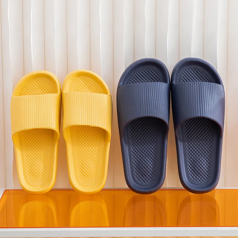 Unisex EVA Slip-On House Slippers Thick Platform Anti-Slip Open Toe Bathroom Sandals Casual Indoor Couple Shoes