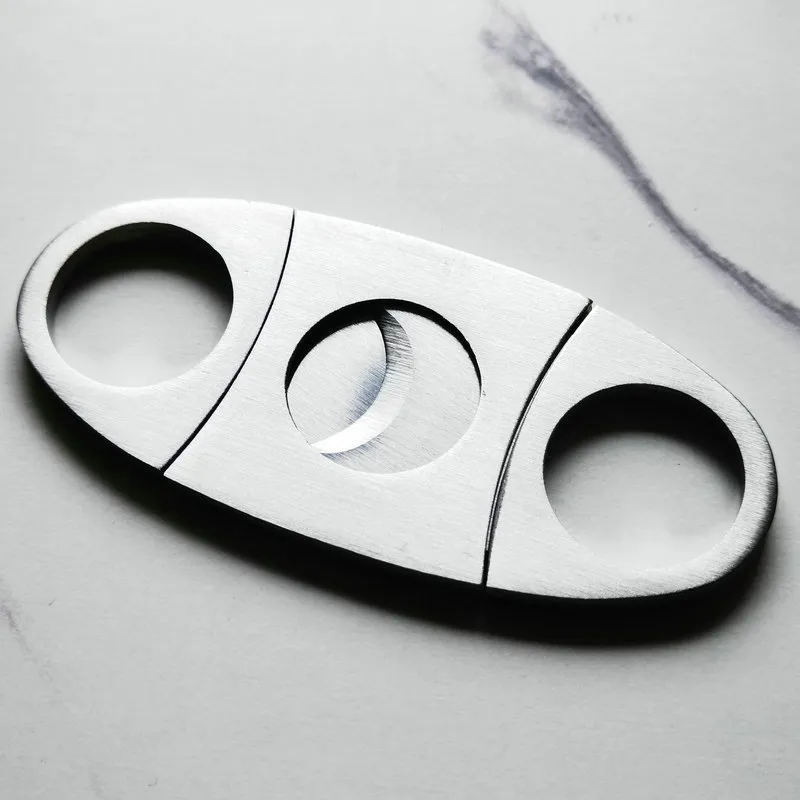 Stainless Steel Cigar Cutter Double Blade Portable Cigar Tool Manual Cutter for Men