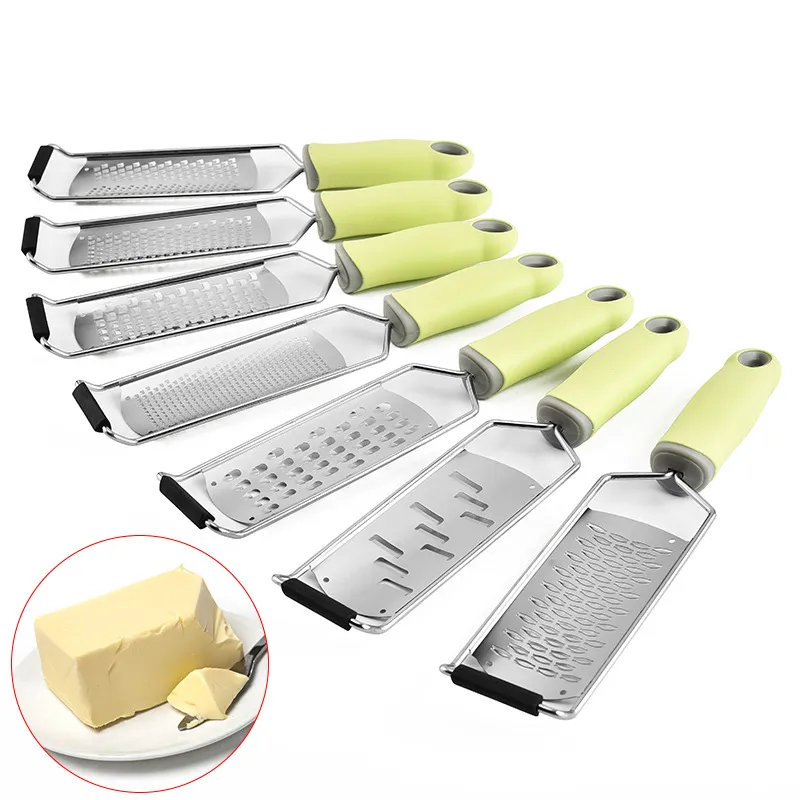 Multifunctional Stainless Steel Cheese Grater With PP Handle Lemon Zest Grater Coarse Fine Shredding Kitchen Slicer Tool