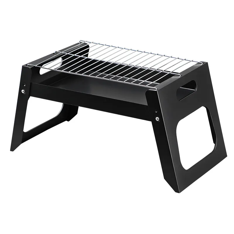 Grille de Barbecue au Charbon Pliable Portable Poêle de Camping en Plein Air en Métal pour Fête de Famille