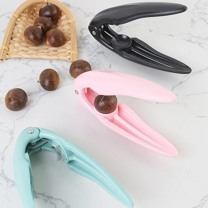 ABS Plastic Chestnut Opener Kitchen Tool Nut Cracker Heavy Duty Sheller Pliers With Stainless Steel Cross Blade