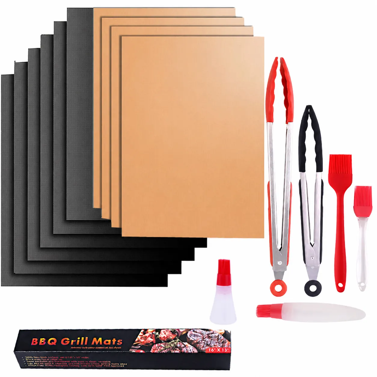 Tapis de Gril BBQ Extérieur en Téflon Fibre de Verre Antiadhésif Résistant à la Chaleur Réutilisable