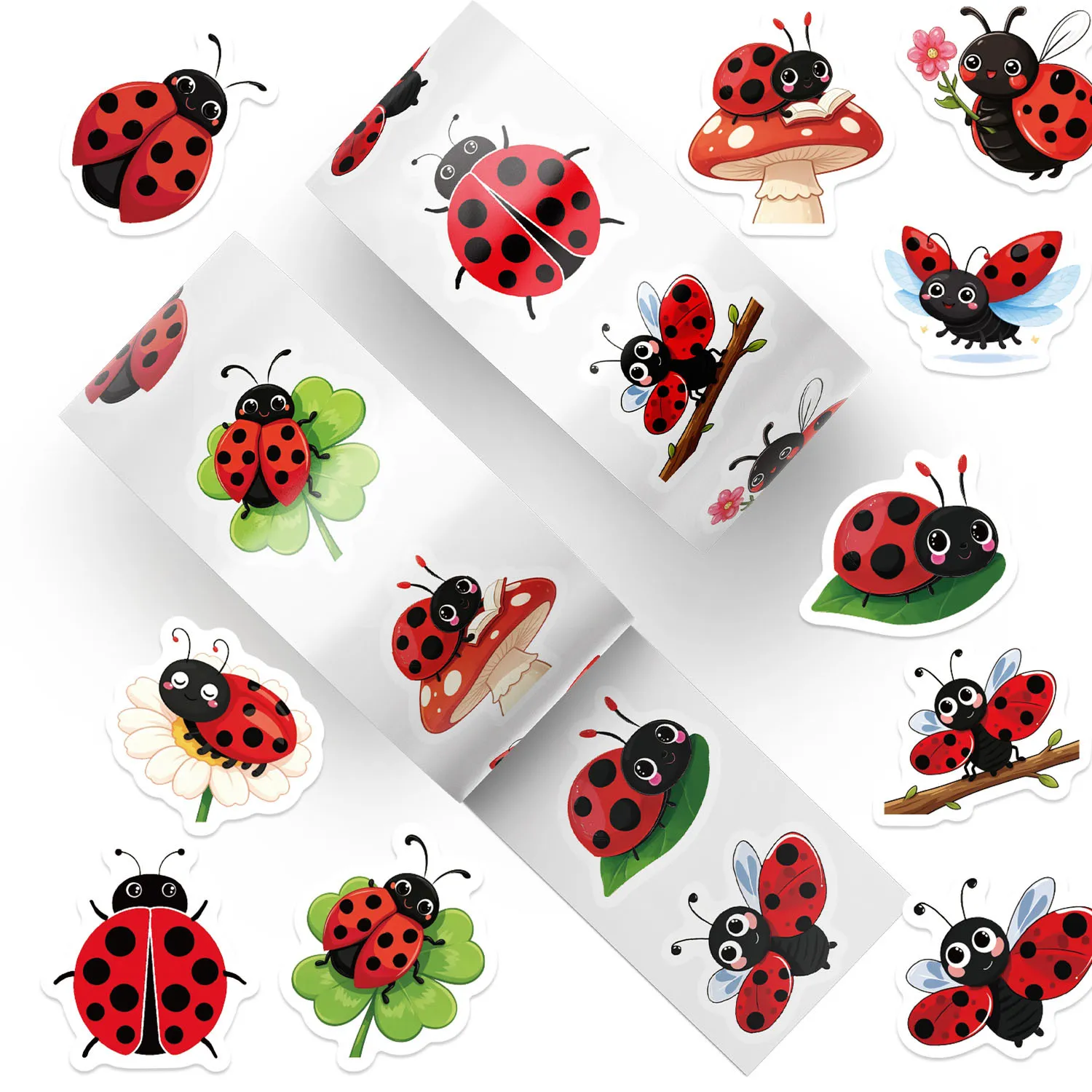Süße Cartoon Marienkäfer Rollenaufkleber DIY Dekorative Klebeaufkleber Für Scrapbooking Geschenk Umschlag Versiegelung