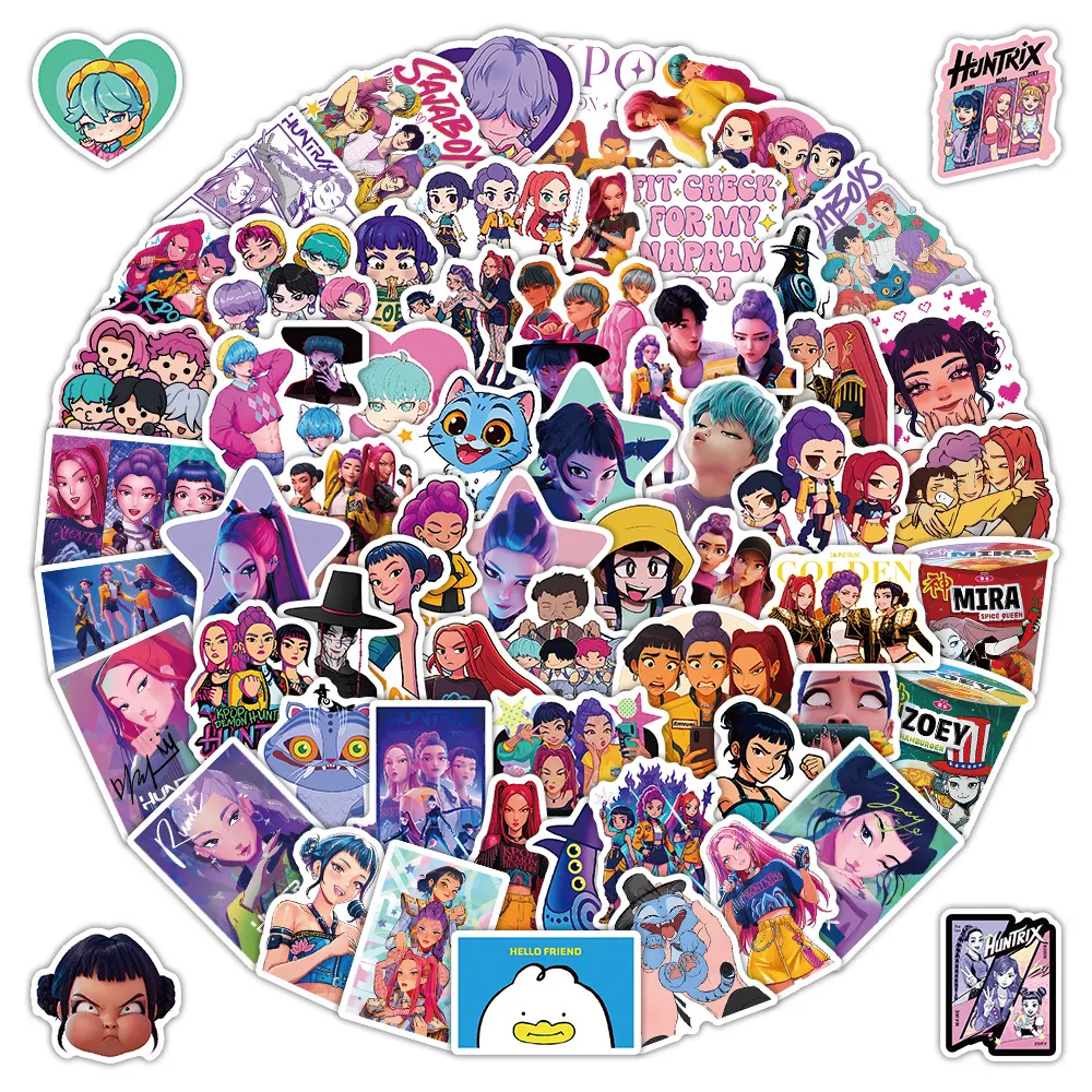 Χαριτωμένα Kpop Anime Cartoon Graffiti Αυτοκόλλητα Αδιάβροχα PVC Decals Πακέτο Για Laptop Μπουκάλι Νερού