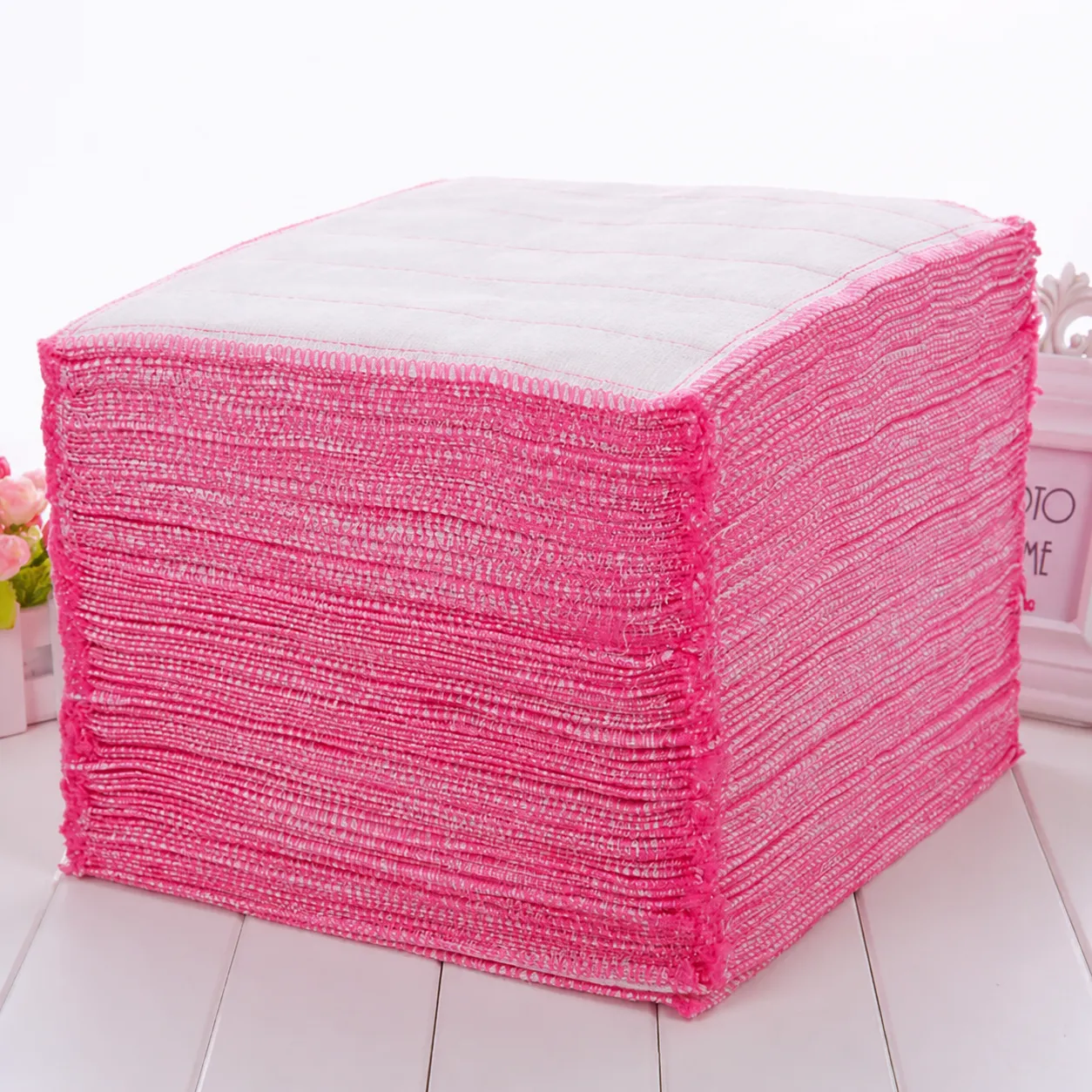 Chiffon de Nettoyage de Cuisine Domestique en Coton Épaissi Torchon Absorbant d'Huile Chiffon Vaisselle Multicouche
