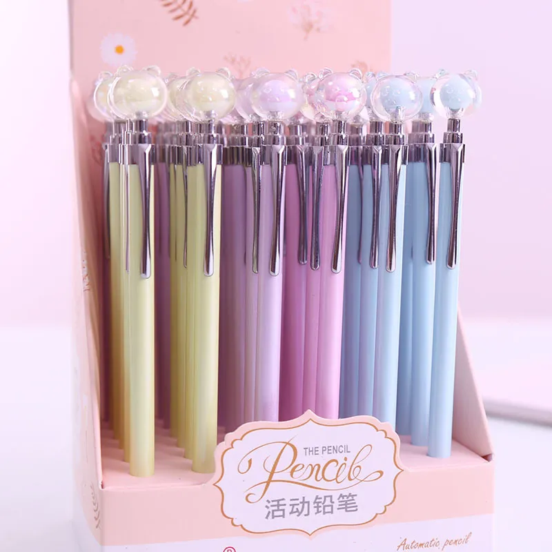 Cute Cartoon Bear Head Metal Mechanical Pencil For Student School Office Writing Stationery School Supplies