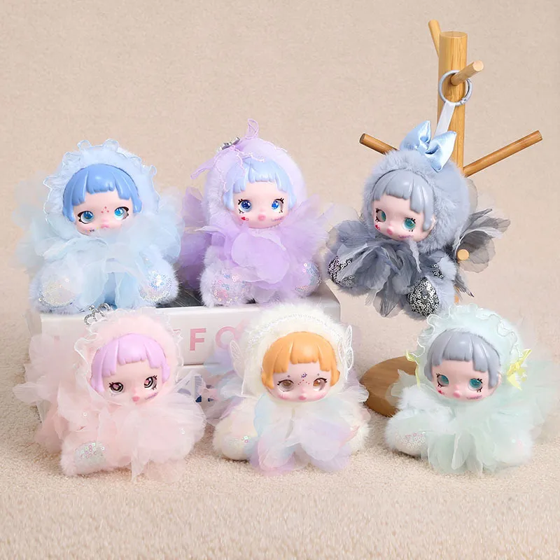 Carino Bambola Fata in Peluche Viso in Vinile Kawaii Animale Stuffed Ciondolo Borsa Giocattolo Morbido Portachiavi